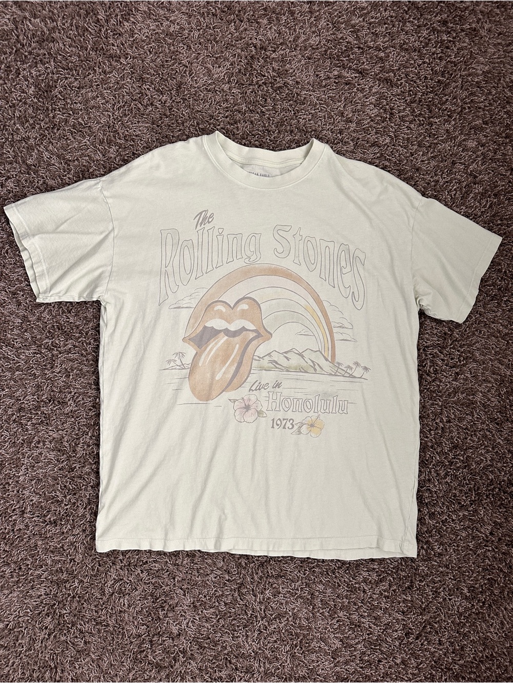 American Eagle Light Green Oversized Rolling Stones Band Tee Size M